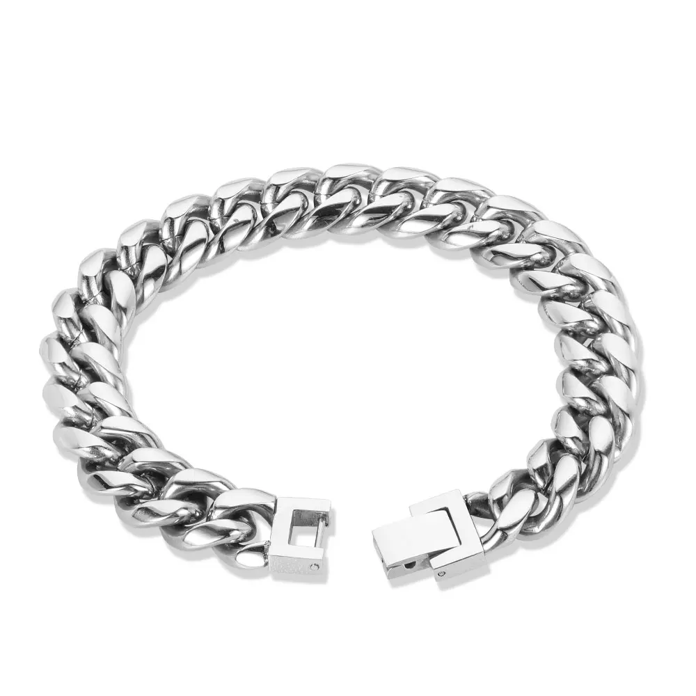 unisex 18K gold plated stainless steel Cuban link bracelet