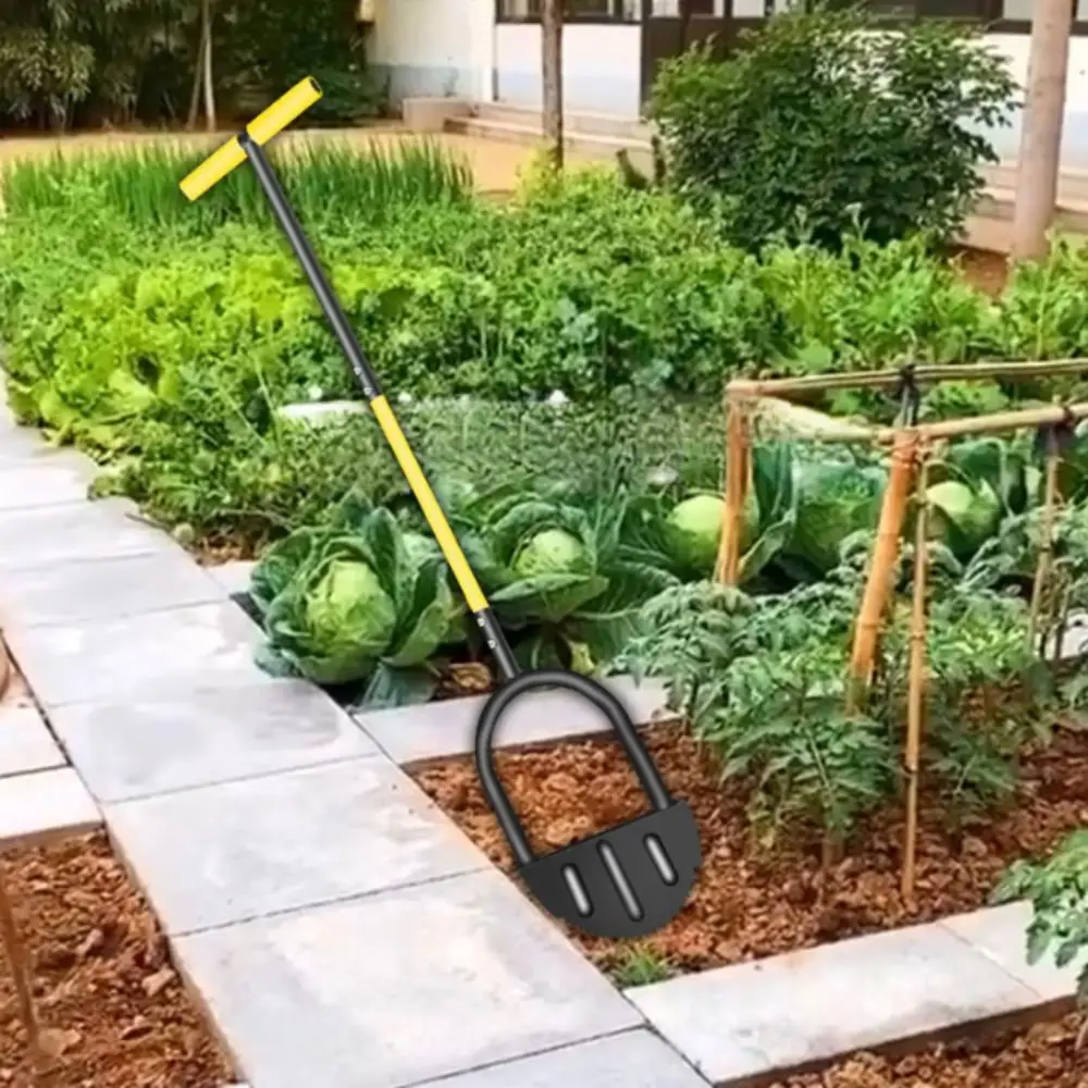 Grass Trimming Handheld Lawn Mower Manual Portable Edging Tool Half Moon Shape T-Grip Handle Landscaping Tools Lawn Edging