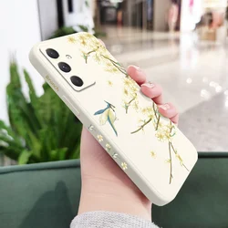 Elegant Plum Tree Branch Phone Case - Artistic Protective Cover - Samsung A05 (White)