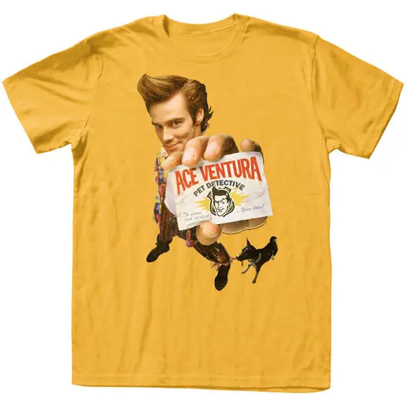 Ace Ventura Card - Ace Ventura Pet Detective Showing You Business Card Adult T Shirt Funny 