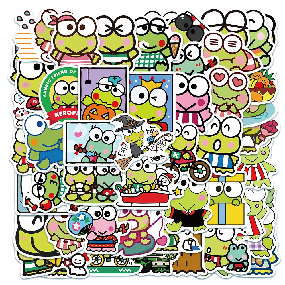 

10/30/50pcs Cute KEROKERO KEROPPI Cartoon Stickers Waterproof Graffiti Phone Case Guitar Laptop PVC Sanrio Decals for Kids Girls