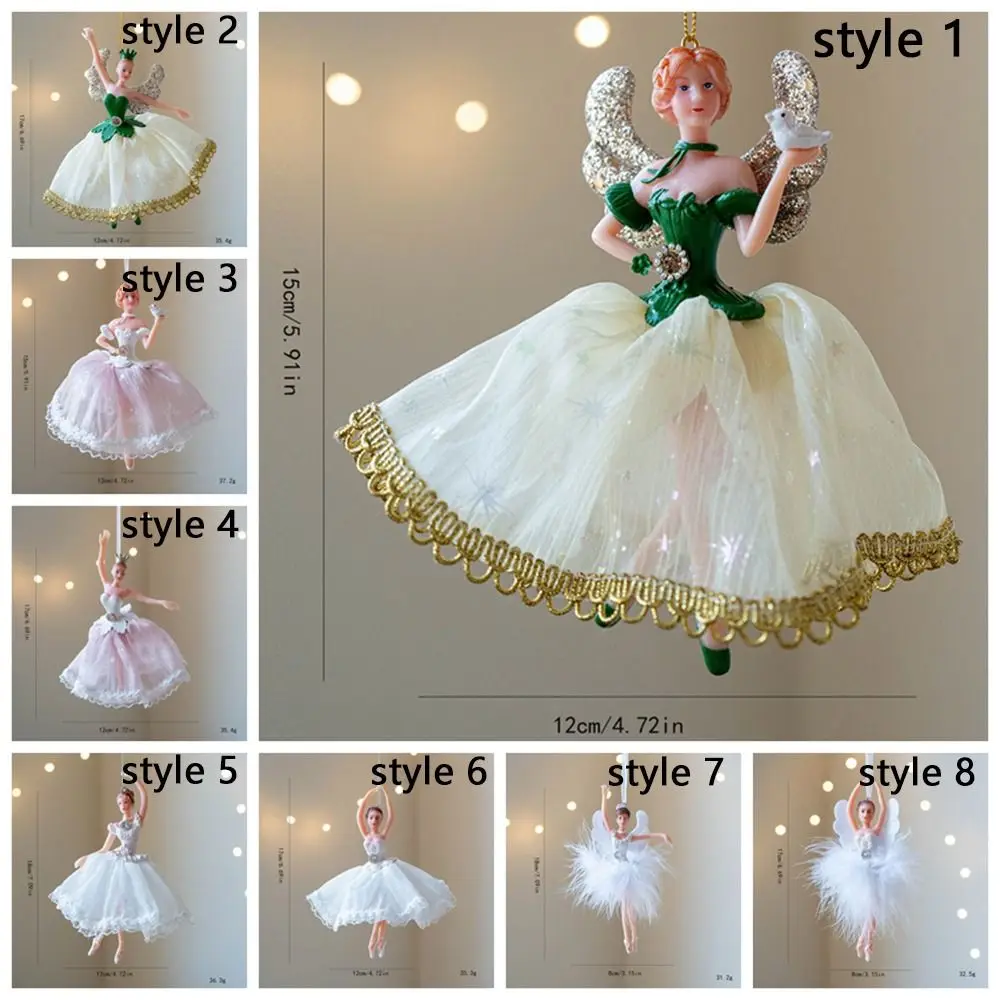 Cute Christmas Ballet Girl Pendant Gauze Skirt Dance Theme Christmas Tree Pendant Handmade Xmas Girl Decorations Room Atmosphere