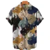 Hawaiian Short Sleeve Men's Shirt, Casual Shirt With Cute Cat Print, Lapel, V-neck, Beach, Summer, 5xl, 2024 6