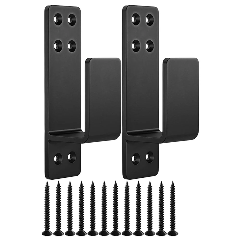 

2 Pcs Door Latch Safety Bracket Barricade Brackets Security Holder Hooks Shaped Heavy Duty Barn