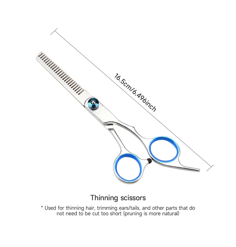 5pcs/Set Stainless Steel Pet Dogs Grooming Scissors Suit Hairdresser Scissors For Dogs Professional Animal Barber Cutting Tools