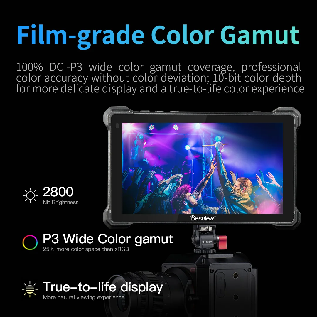 Desview R7SIII R7III 7 inch Touch Screen Camera Field Monitor 2800nits UHB Full HD IPS 178 View Angle 4K HDMI-compatiable