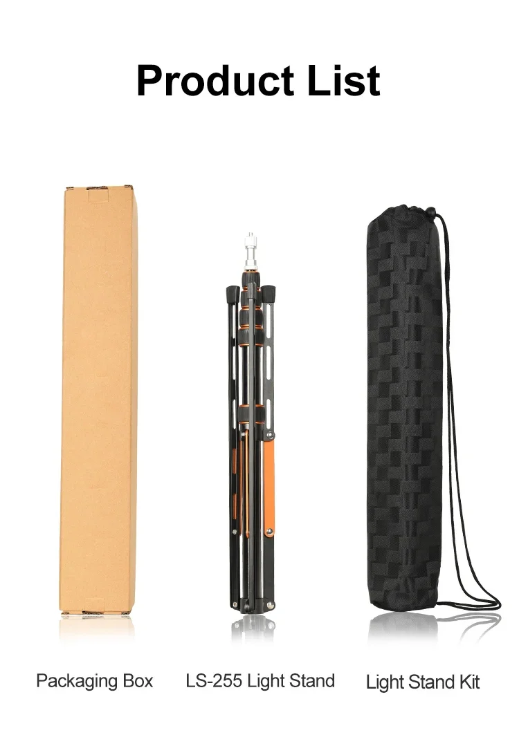 Tripod LS255C LS285C 200cm 270cm Carbon Fiber /Aluminum Light Stand For Photogra