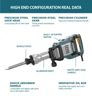 GRANDFAR 1900W 220V Demolition Hammer Wholesale Heavy Duty Power Hammer Drills Concrete Breaker Electric Demolition Jack Hammer 2