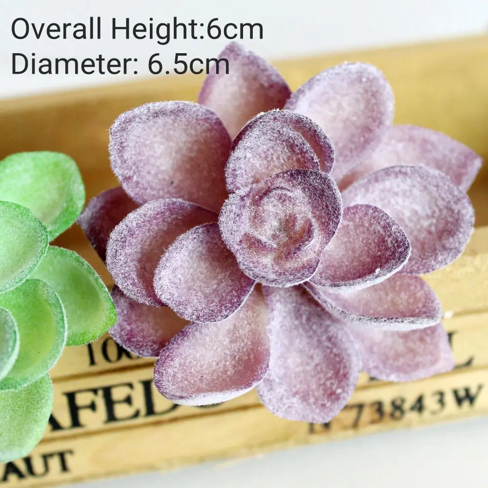 Vibrant Purple Flocking Artificial Succulent Decor
