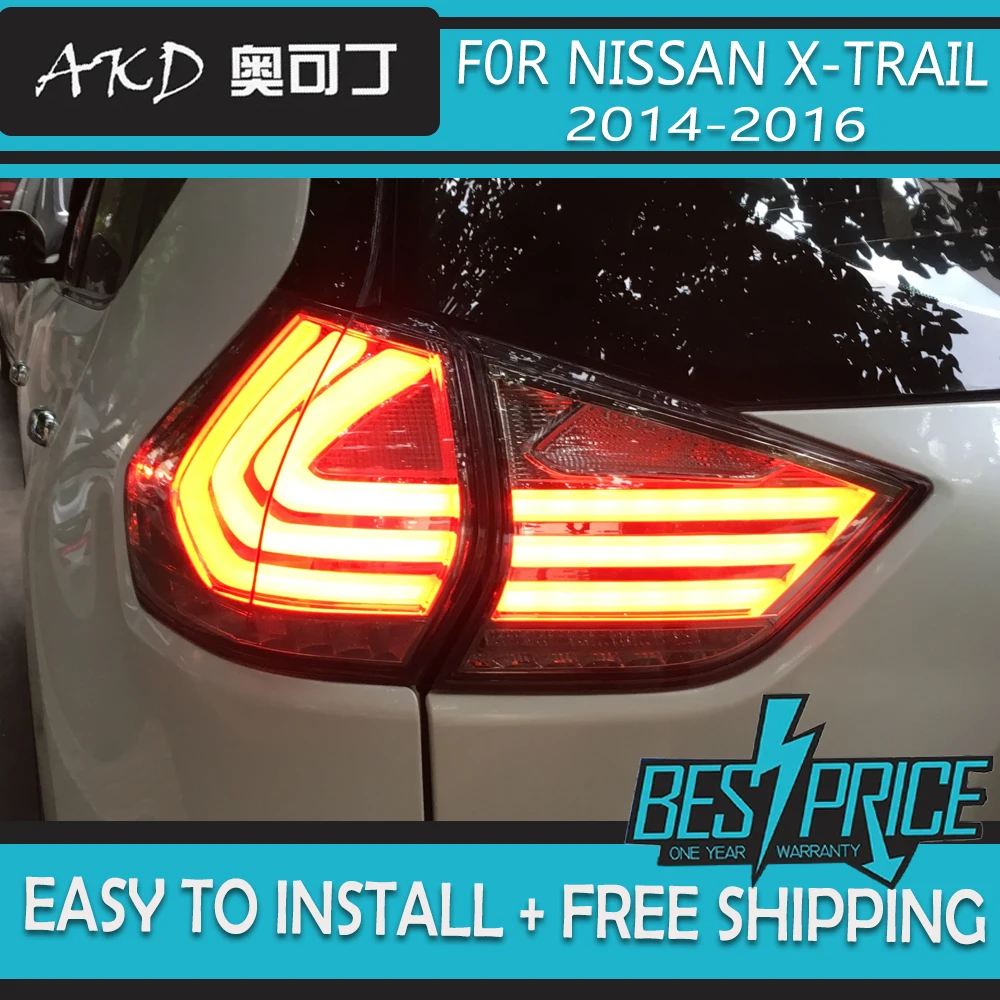 

AKD Car Styling for Nissan X-trail Tail Lights 2014-2016 Rouge LED Tail Lamp DRL Signal Brake Reverse auto Accessories