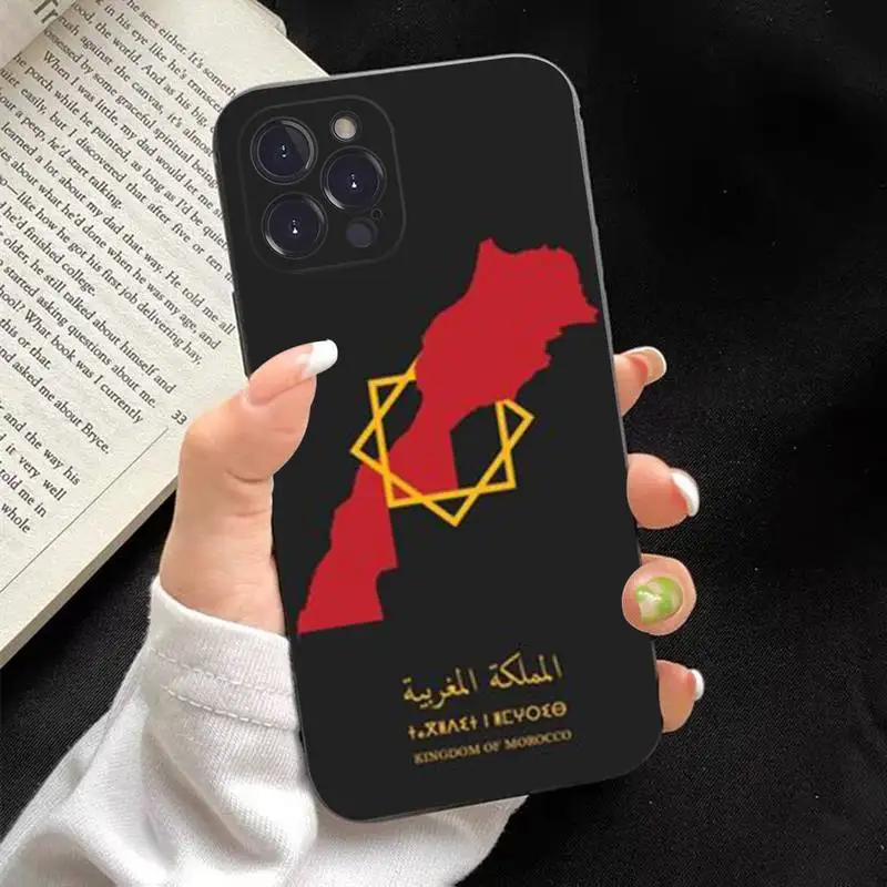 thumbnail image 1 of Funda de silicona suave con bandera de Marruecos para iPhone 14, 13, 12, 11 Pro, Mini, XS, MAX, 8, 7, 6 Plus, X, XS, XR, 1 of 5