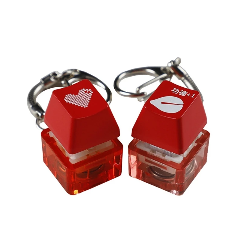 

Red Keychain Mechanical Keyboards Switches Tester Audible RGB Key Switches Gift P9JB