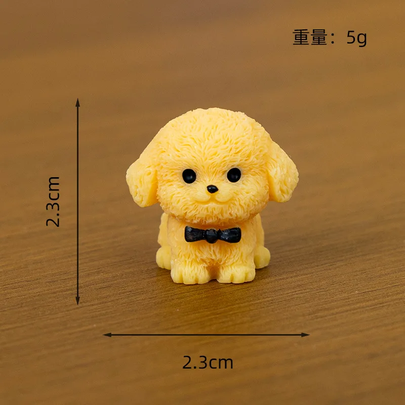 12/14pcs Cute Simulation Dog Puppy Animal Decoration Resin Craft Miniature Figure for Bonsai Microlandscape Fairy Garden Decor 5