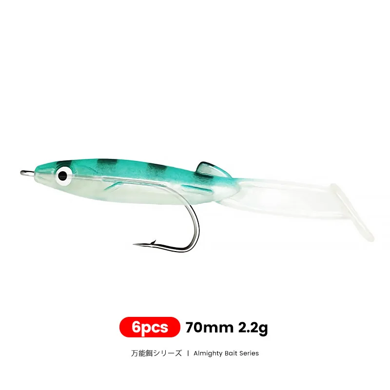 Bazooka 6 stücke Angel köder kleiner Silikon aal mit Haken Jigging Soft Jig Wobbler Wurm Pesca Isca Karpfen Bass Hecht Eis Winter Köder – Detail 14