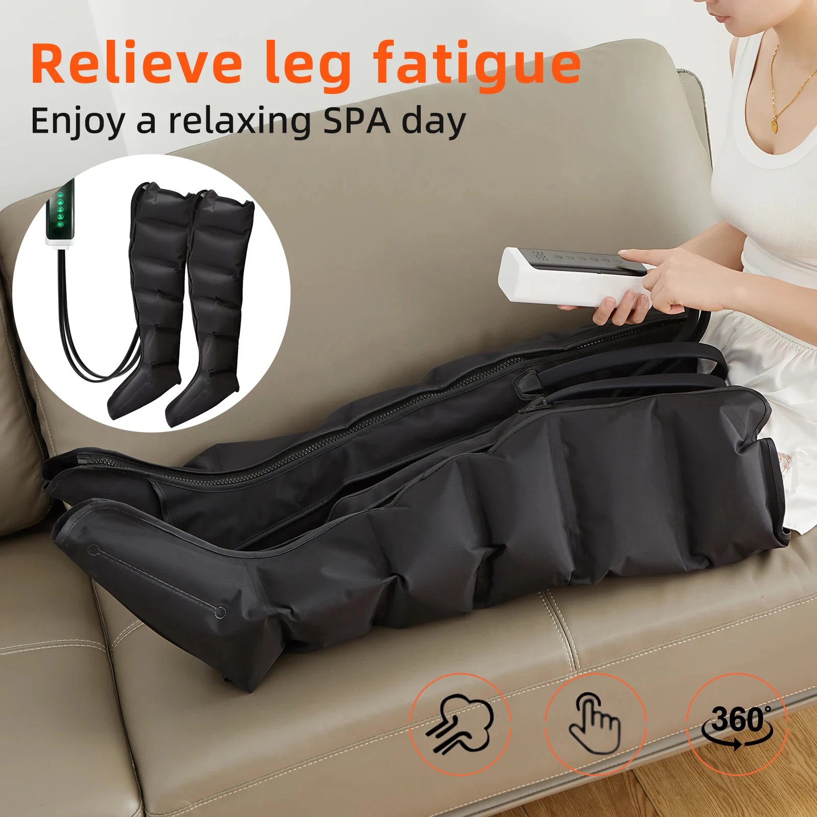 Air Pressure Leg Massager Foot Massage Boots Kneading Squeeze Deep Relaxation Calf With Remote Control