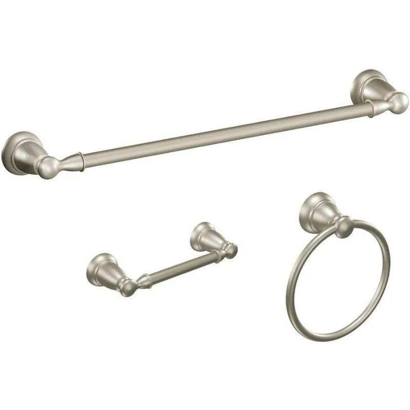 3-Piece Bath Accessory Kit in Brushed Nickel