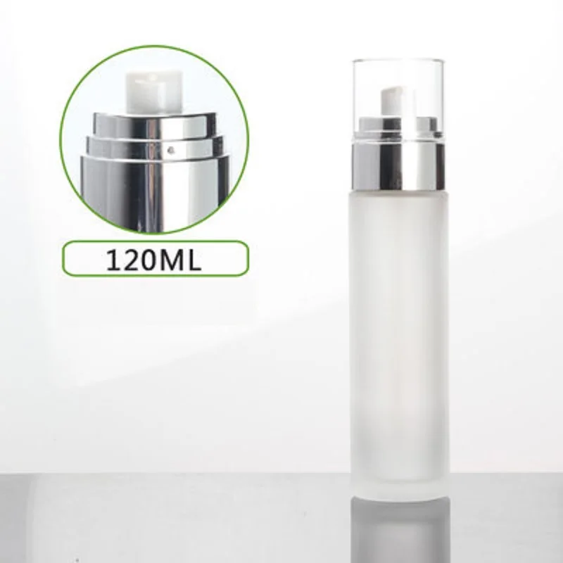 120ml-frosted-glass-bottle-shiny-press-pump-lotion-emulsion-foundation-serum-whitening-toner-foundation-skin-care-packing