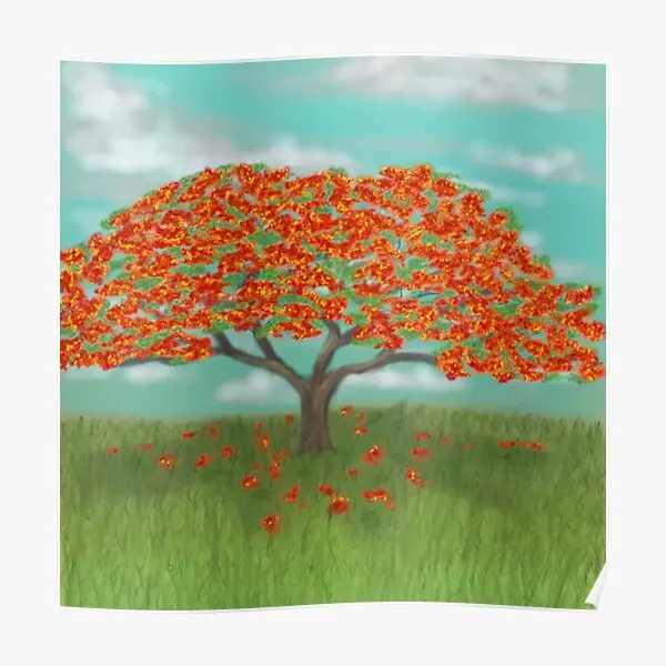 

Flamboyan Tree Poster Mural Home Decoration Funny Picture Wall Room Art Print Painting Modern Decor Vintage No Frame