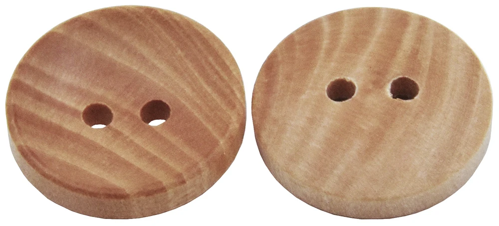 Description Picture 3 of item30PCs Natural Color Camellia Wood Grain Wooden Buttons 15mm 18mm 20mm Sewing Accesories For Clothes Decorative 2 Holes Button