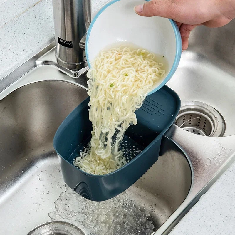 

1Pcs Sink Strainer Fruit Vegetable Drainer Basket Kitchen Waste Filter Basket Sponge Hanging Torage Rack Shelf Tools Gadgets