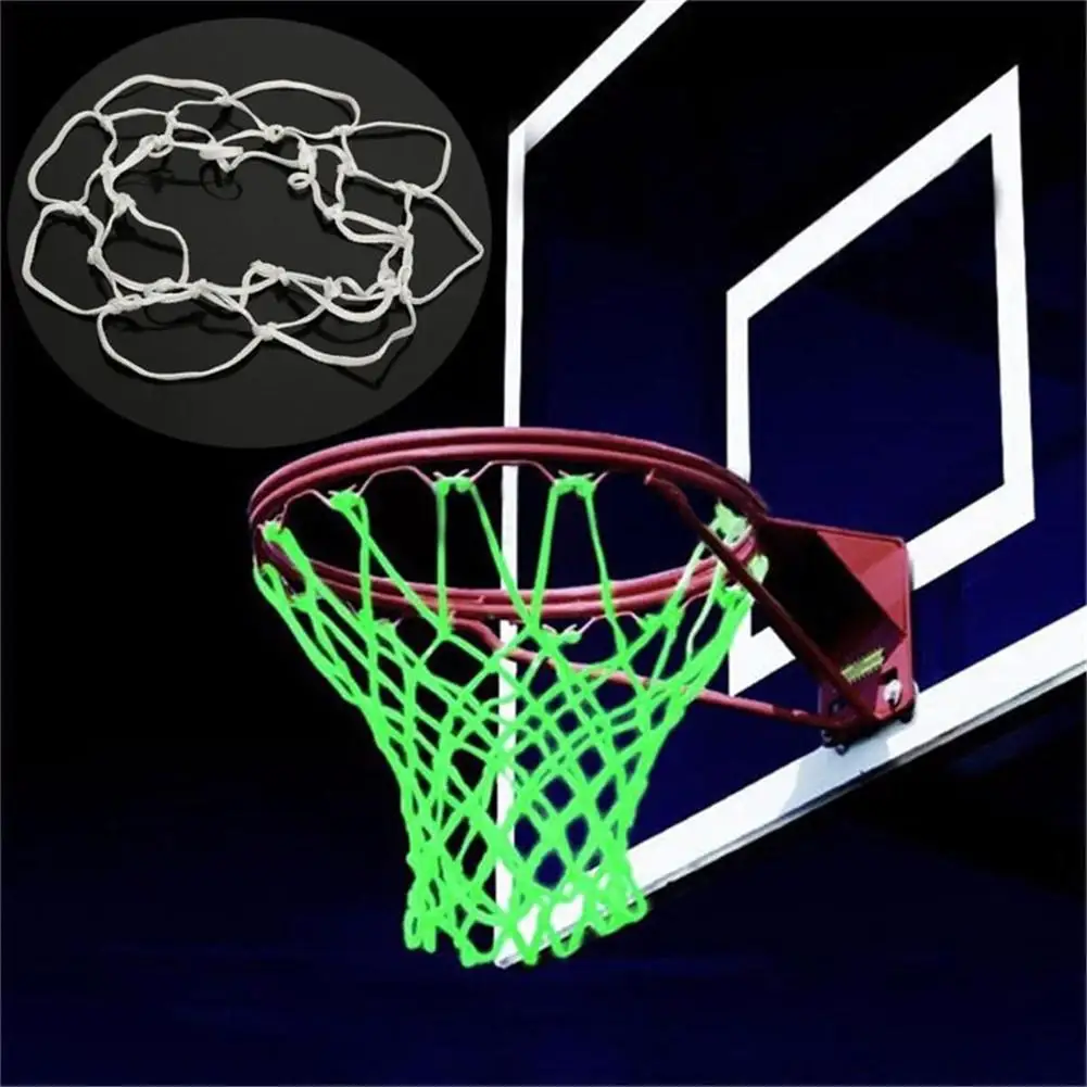 Luminus Basketball Net Glow In The Dark Outdoor Sports Basketball Hoop Net Shoot Training Basket Rim Net for Child Practice Matc outdoor fun sports entertainment basket ball case headband hoop game parent child interactive funny sports toy family fun game