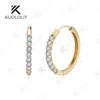 Kuololit 0.54CTW Lab Grown Diamond Hoop Earrings for Women Solid 18K 14K 10K 585 Yellow Gold Earrings for Engagement Wedding 1