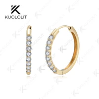 Kuololit 0.54CTW Lab Grown Diamond Hoop Earrings for Women Solid 18K 14K 10K 585 Yellow Gold Earrings for Engagement Wedding 1