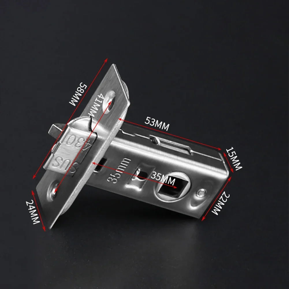 Bathroom Lock Body Single Tongue Lock 35mm 40mm 45mm 50mm Stainless Steel Door Latch Tongue Bolt Hardware Accessory ﻿