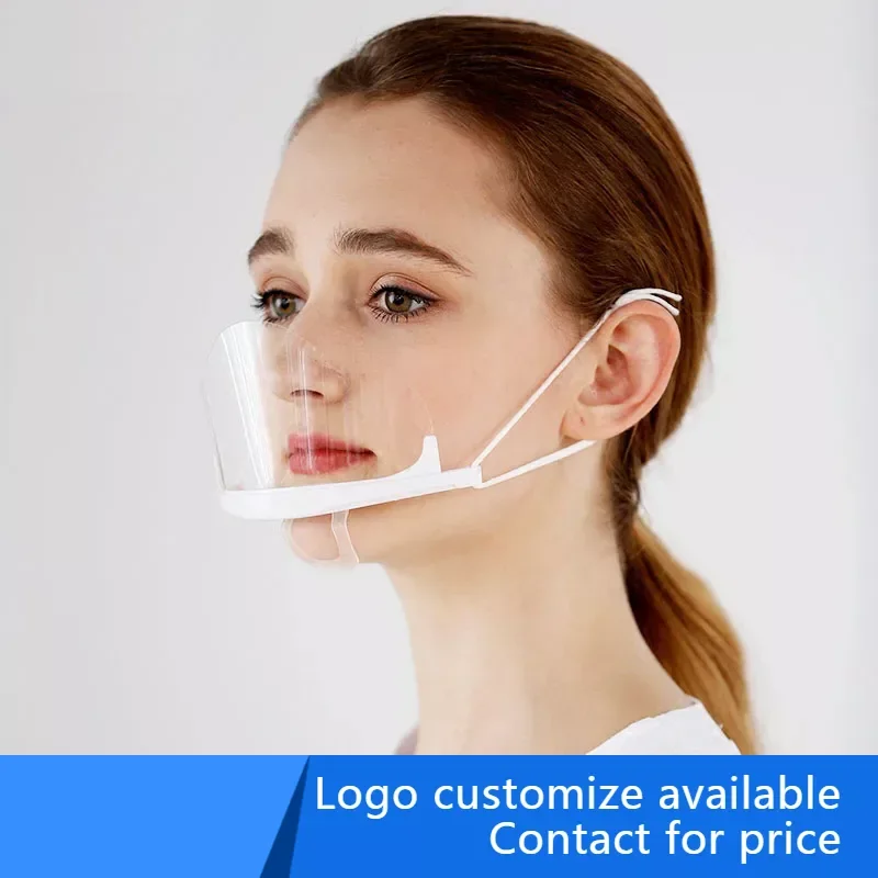 

10 pieces transparent masks catering special food hygiene plastic kitchen smile restaurant anti-fog spray saliva chef Masks