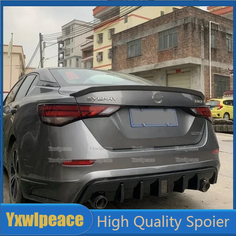 

For Nissan Sentra SYLPHY 2019 2020 2021 2022 2023 ABS Plastic Unpainted Color Rear Trunk Lip Spoiler Car Accessories