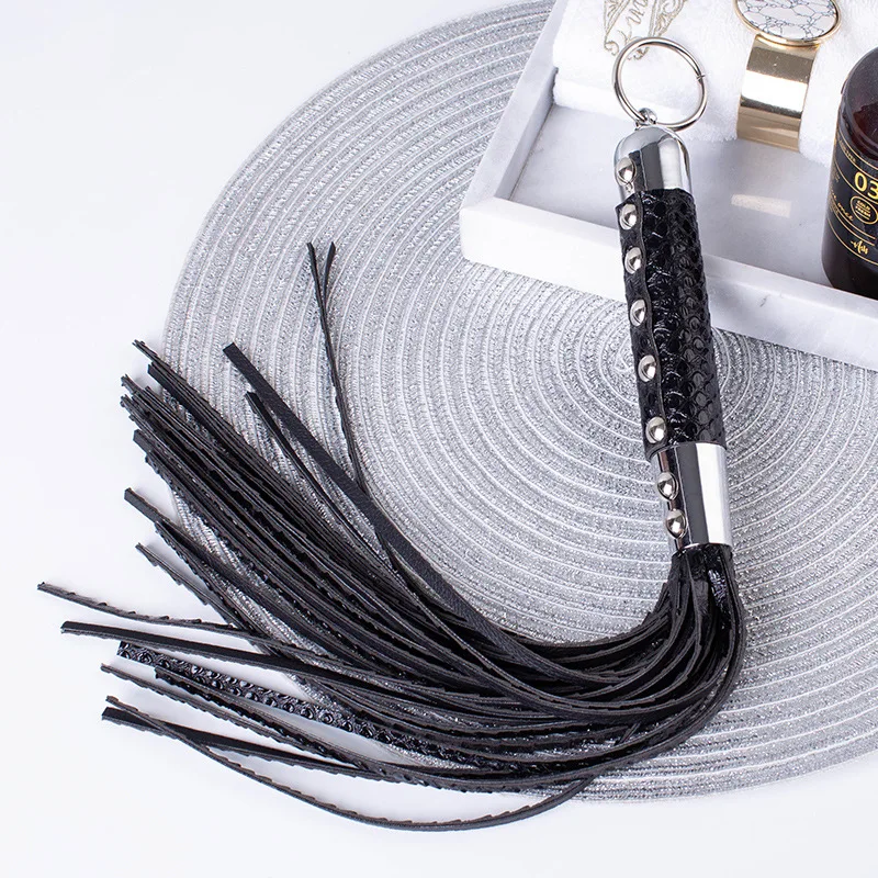 44.5CM PU Leather Horse Whip,Handmade Suede Flogger Bull Whip Cowhide Horse Riding Whip 2