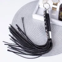 44.5CM PU Leather Horse Whip,Handmade Suede Flogger Bull Whip Cowhide Horse Riding Whip 2