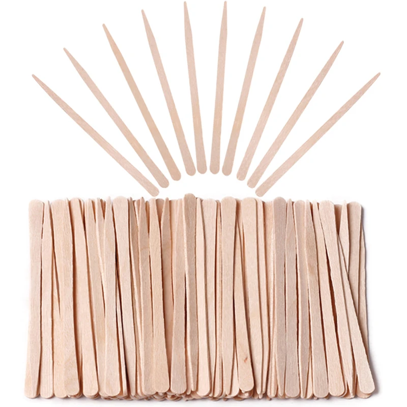 Wood Hair Removal Spatula 100Pcs Wooden Hair Removal Wax Stick Disposable Depilation Spatula Wood Face Eyebrows Waxing Spatula Woman Beauty Tool