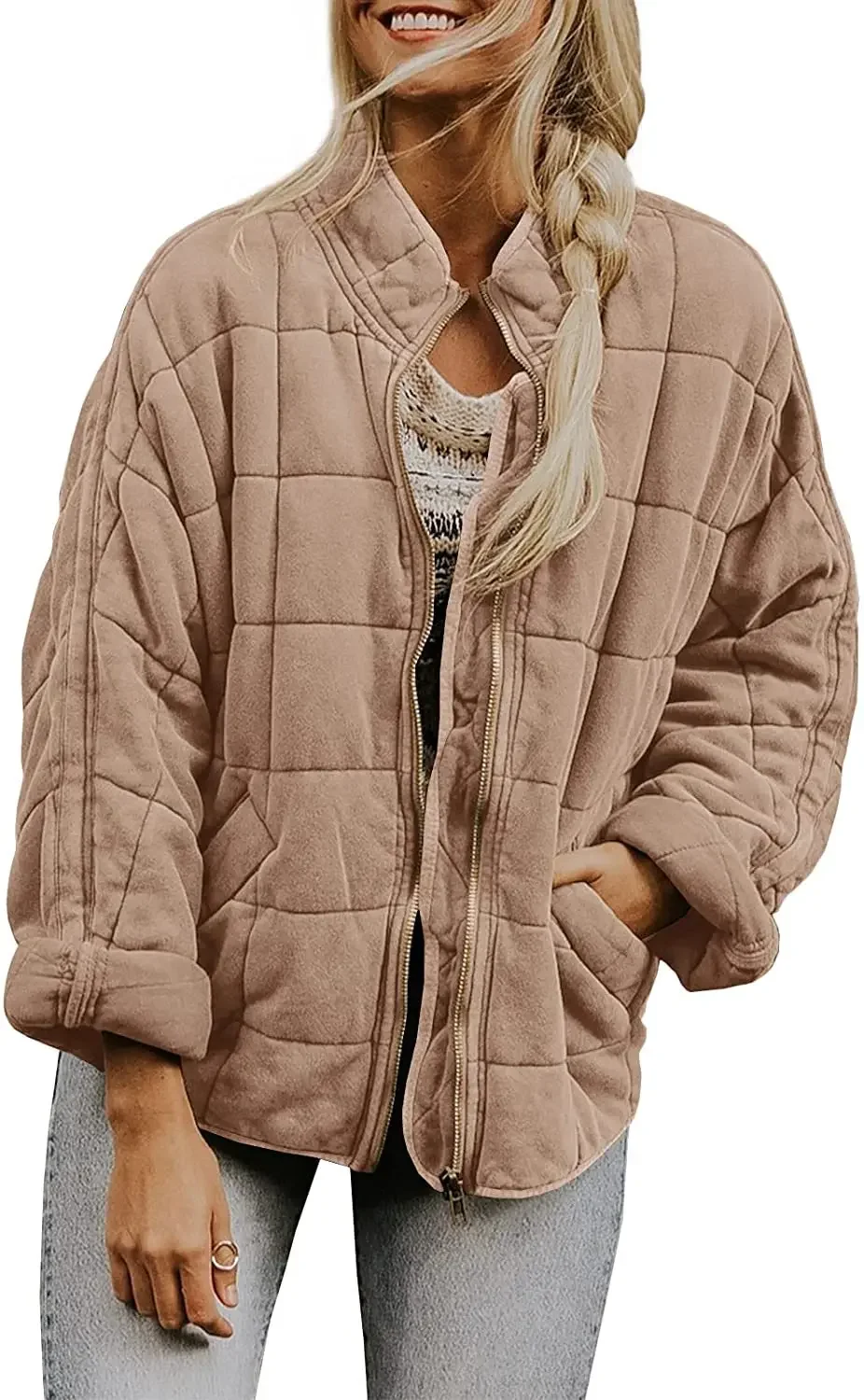 Spring Knitted Women Jacket Black Stand Keep Warm Thick Loose Coats Female Spring Casual Elegant Trendy Ladies Clothes