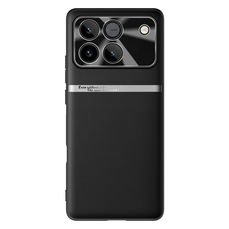 Luxury Liquid Leather PU Frame Shockproof Phone Cover with Metal Lens Protection