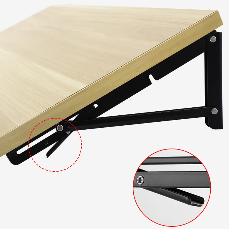 Multiple Sizes Triangle Folding Angle Bracket Heavy Support Adjustable Wall Shelves Mounted Table Shelves Home Hardware folding shelf bracket shelf bracket