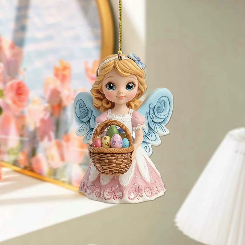 Sweet Angel Girl Acrylic Keychain Car Rearview Mirror Accessories Backpack Small Pendant 4