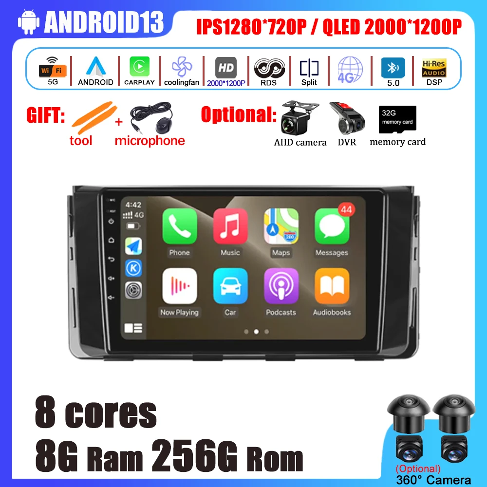 

9'' Android 13 Radio Navigation Multimedia Video for Hyundai H350 / SOLATI 2015+ Car Player DSP RDS Carplay Auto 2DIN BT