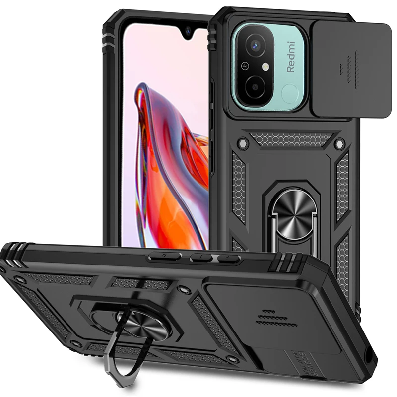 Per Xiaomi Redmi 12C Custodia Xiaomi Redmi 12C Cover Kickstand Bumper Phone Shell Heavy Duty Armor Custodia Rigida Per Xiaomi Redmi 12C