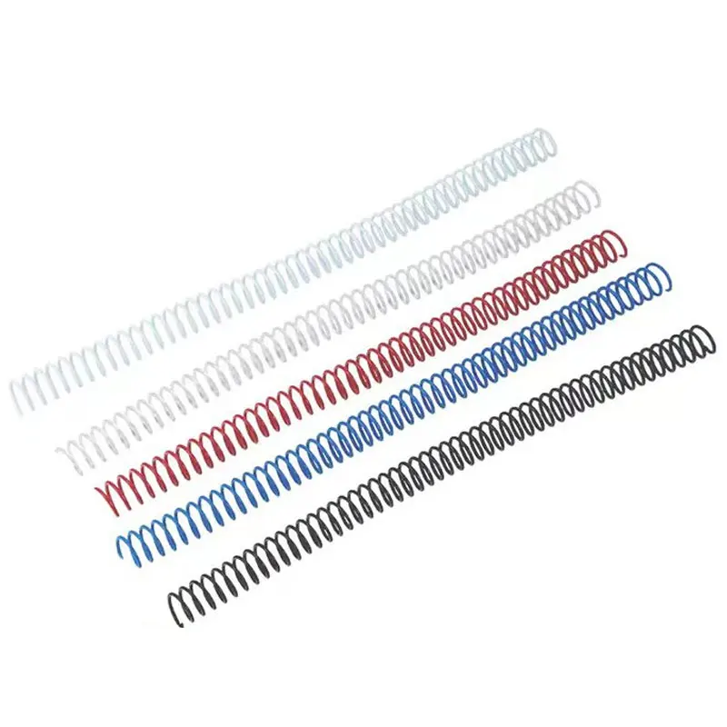 100pcs/Lot Diameter 6/8/10/12mm Plastic PVC Spiral Binding Coil Loose-Leaf 46 Holes Pitch 4:1 Colorful Single Spring for A4 Note