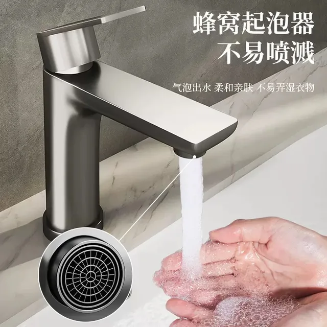 Washbasin Faucet Stainless Steel Single Handle Bathroom Sink Faucet Toilet Mixer Cold and Hot Water Tap Bathroom 1