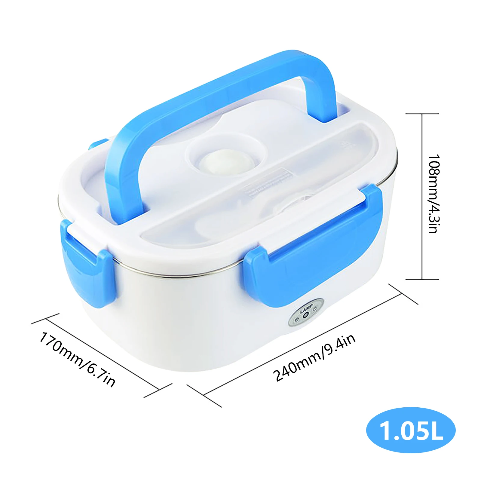 1.05L Portable Lunch Box Electric Heating Bento Warmer Car Lunch Box Electric Heat Food Container for Car