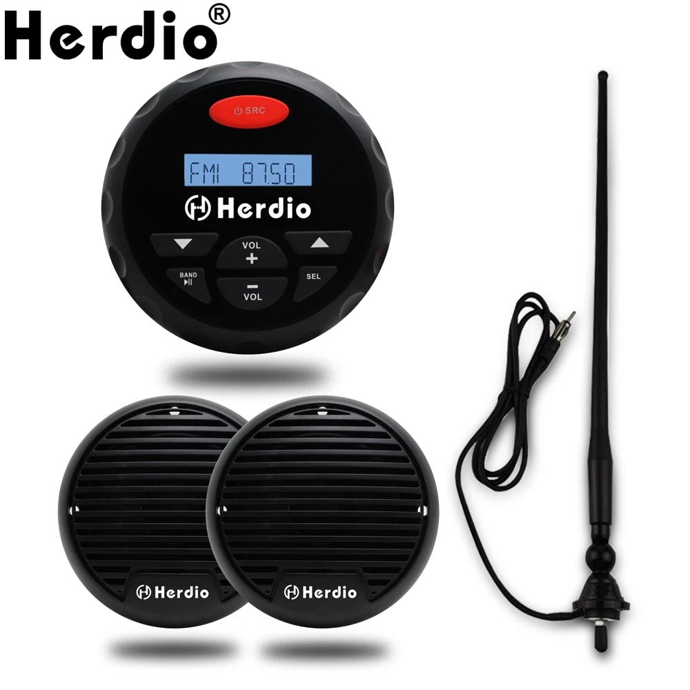 Bluetooth fm/am rádio mp3/usb player de áudio marinho à prova