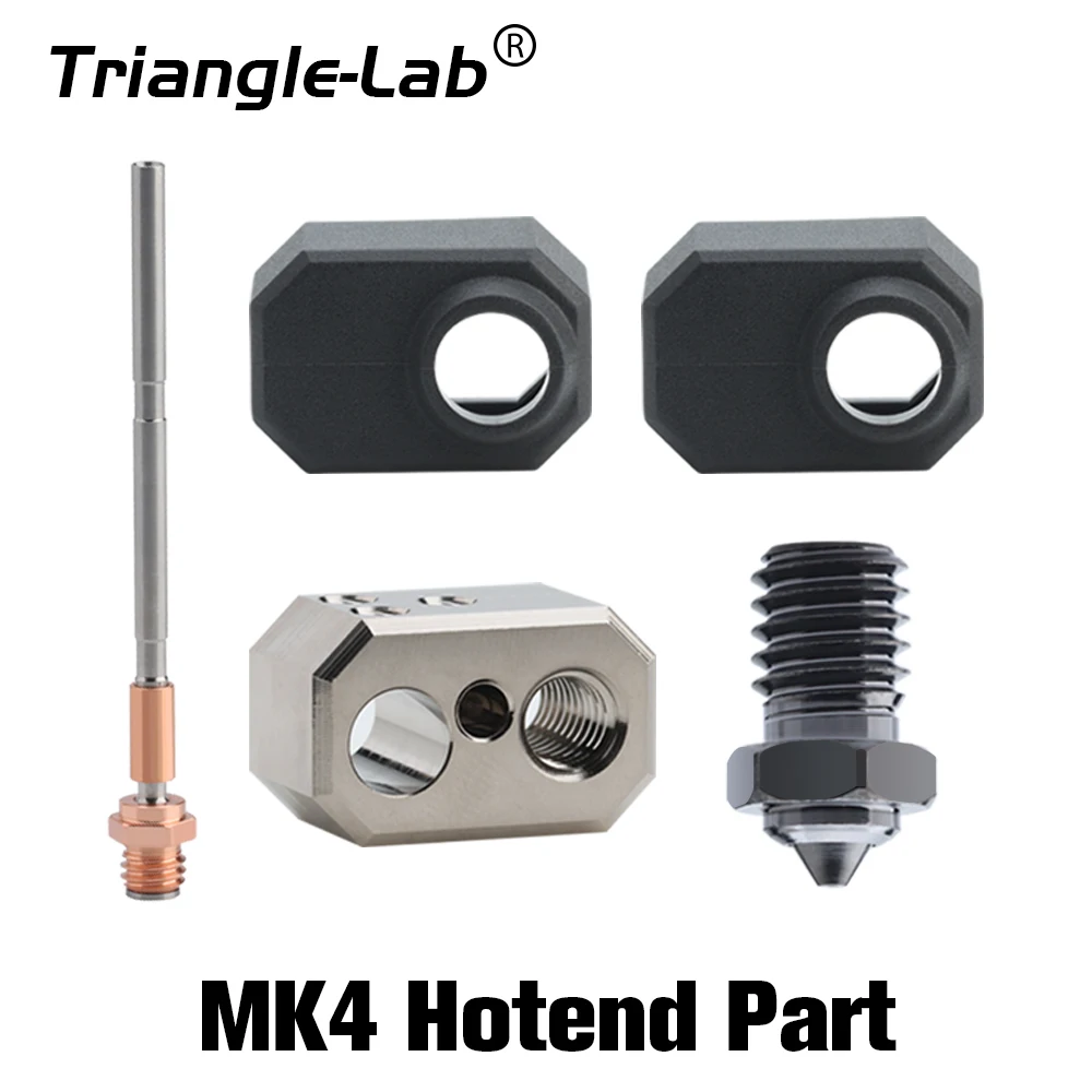C Trianglelab PRUSA MK4 Kupferlegierung Vernickelte Heizblock-Socken Titanlegierung NCB V6 Düsenadapter Heatbreak Hotend Kit