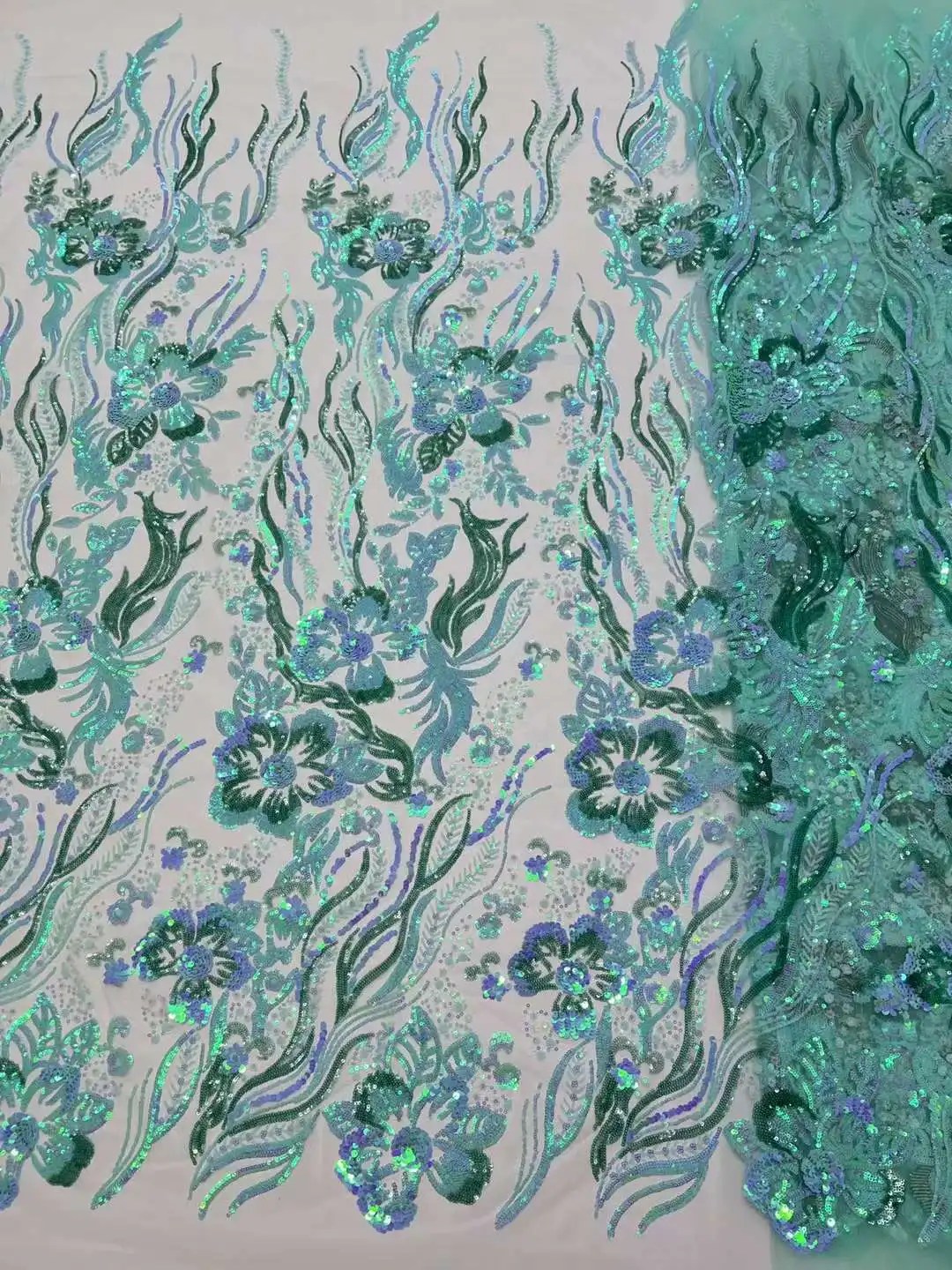 Embroidery Tulle Sequin Fabric For Wedding Party Dress