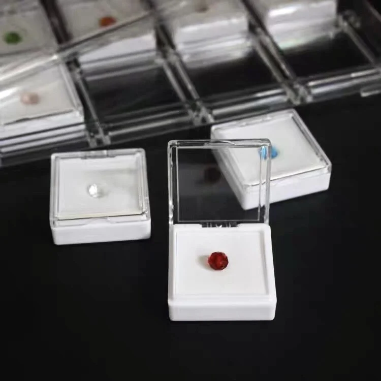 High-End Transparent Acrylic Naked Stone Diamond Box Storage Organizer Cerc White id Tray Jewelry Faion Accories