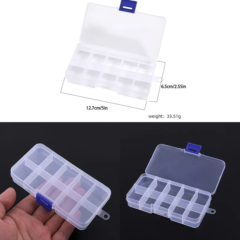 Plastic Jewelry Box 28 Grid Compartment Slot Organizer Storage Beads Container Jewelry Storage Box Rectangle Case Display