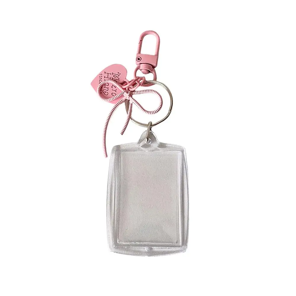 Transparent Photo Frame Keychain Bag Pendant ID Photo Frame Korean Version Key Chains Acrylic Cute Sweet Star Chasing Ornament