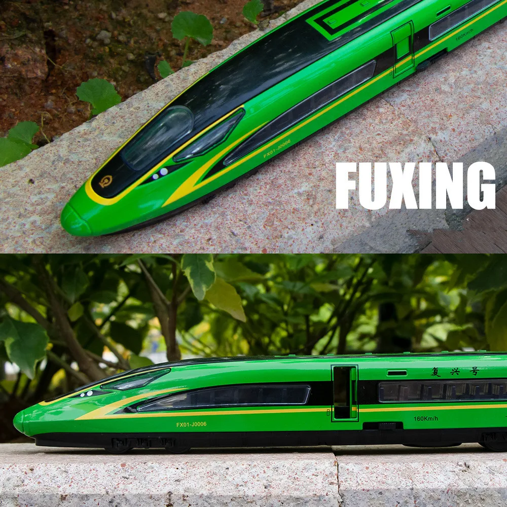 

High quality 1:87 alloy double section high-speed rail model,simulated light and sound train toys,exquisite gifts,wholesale