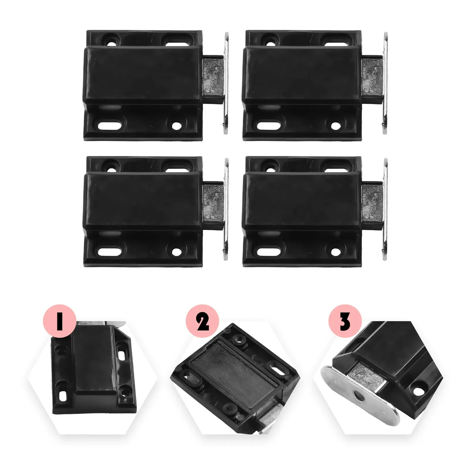 4x Cabinet Magnetic Catches Push To Open Latches Pressure Touch Release Magnet Latch Lock Drawer Pressure Catches magnetic cabinet catches door catches magnetic cabinet latches cabinet door latch